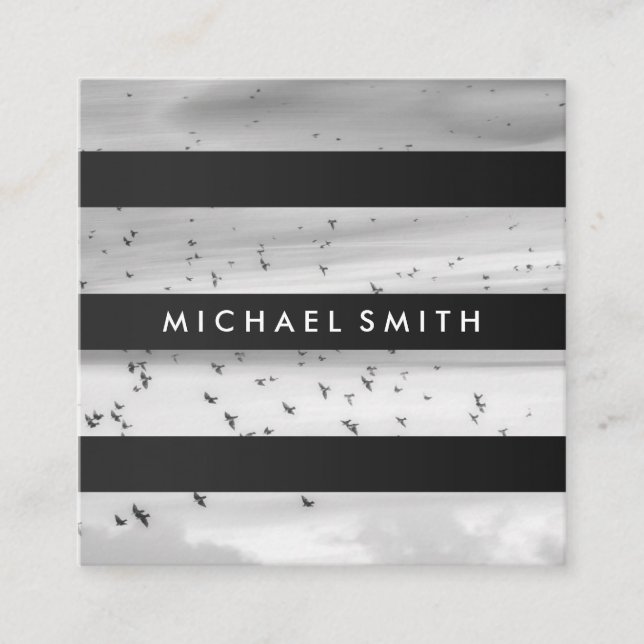 Stripes | Modern | Photographer Square Business Card (Front)