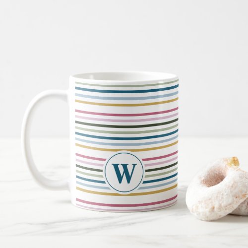 Stripes Monogram Coffee Mug