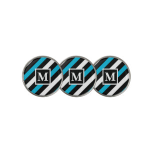 Stripes Monogram Golf Ball Marker