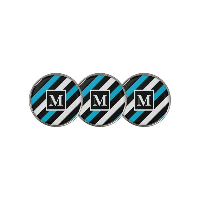 Stripes Monogram Golf Ball Marker (3 Up)