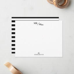 Stripes Mr and Mrs Couples Personalized Stationery Note Card | Zazzle