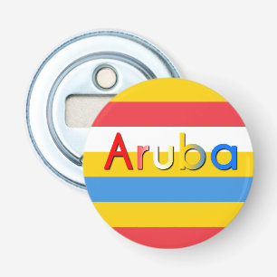 Stripes of Aruba Flag Colors Bottle Opener
