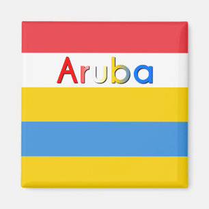 Stripes of Aruba Flag Colors Magnet