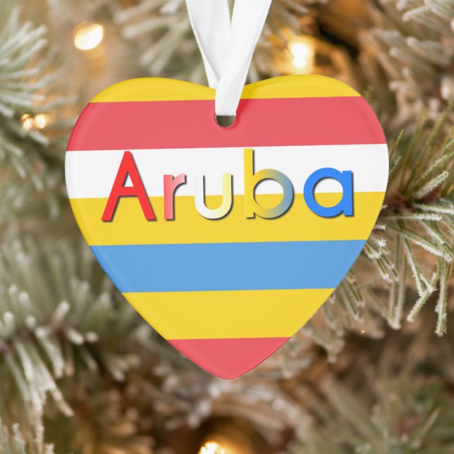Stripes of Aruba Flag Colors Ornament (Tree)