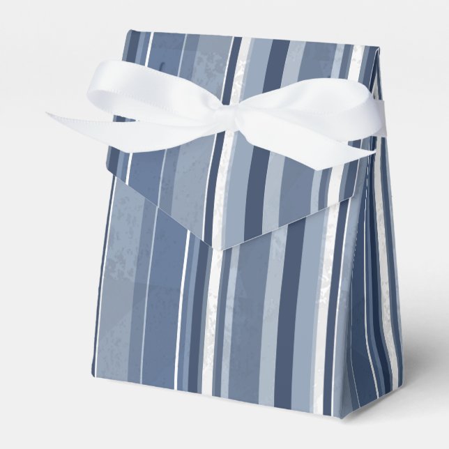 Stripes of Blue Favor Boxes (Front Side)