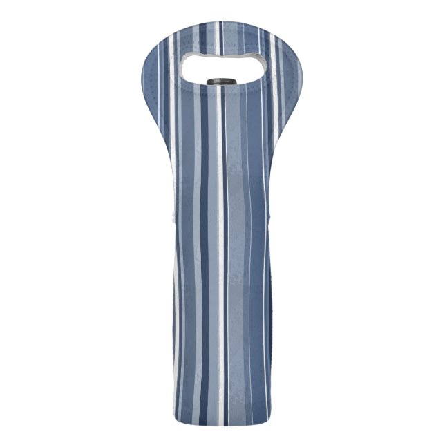 Stripes of Blue Wine Bag (Back)