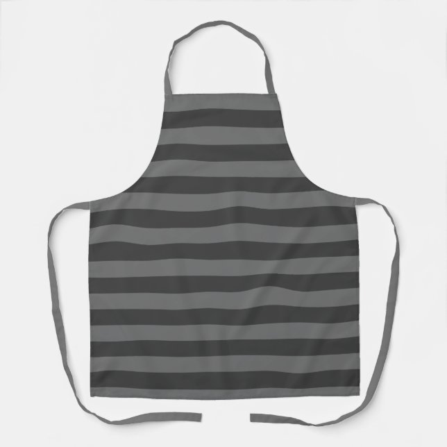 Stripes of Gray All-Over Print Apron (Front)
