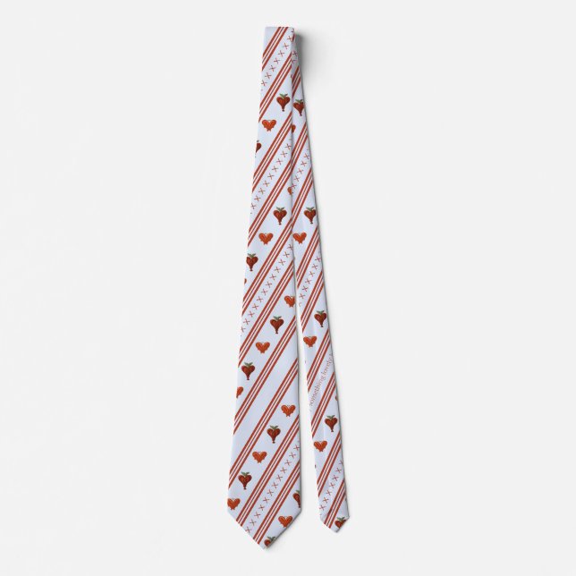 Stripes of Hearts Neck Tie (Front)