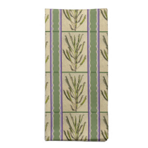 Stripes of Kalanchoes on Moss Green Cloth Napkin