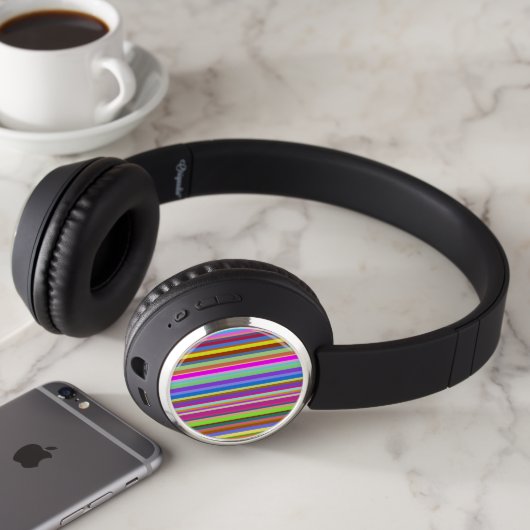Stripes of Various Colors Headphones (In Situ)