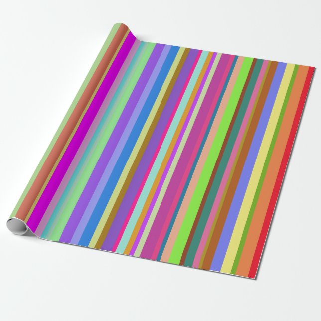 Stripes of Various Colors Wrapping Paper (Unrolled)