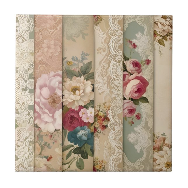 Stripes of Vintage Ceramic Tile (Front)