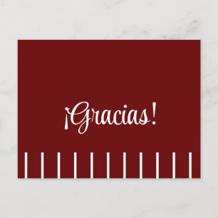 Stripes on Spanish Thank You Postcard