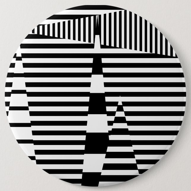 Stripes on Stripes in Black and White Button (Front)