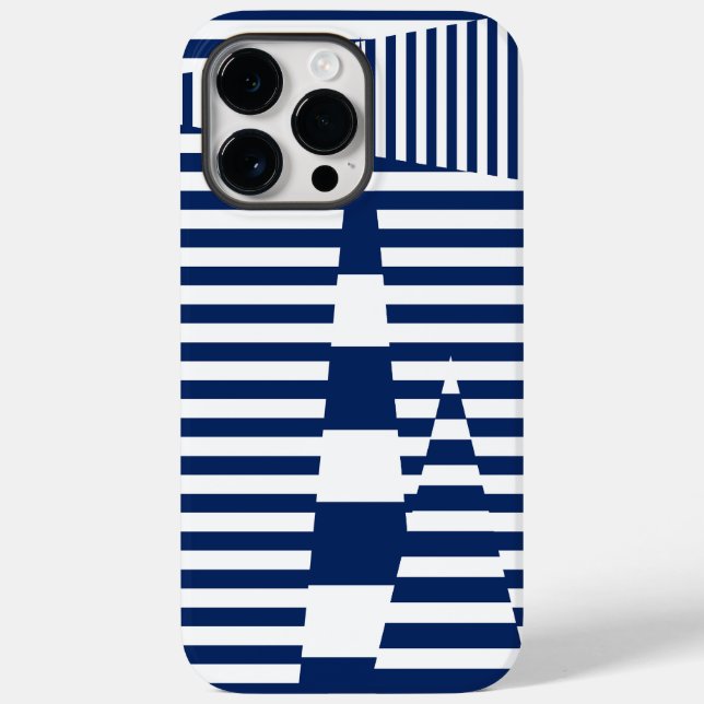 Stripes on Stripes in Blue and White Case-Mate iPhone Case (Back)