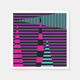 Stripes on Stripes - Pink, Purple, Blue and Black Napkins
