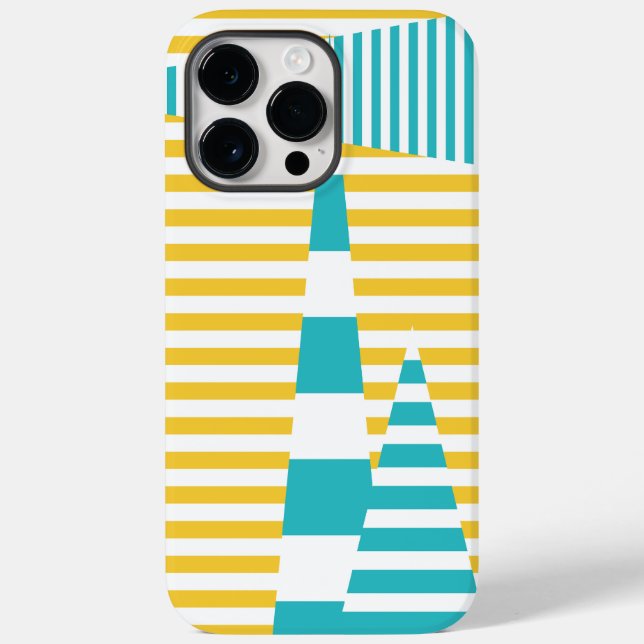 Stripes on Stripes - Turquoise and Yellow  Case-Mate iPhone Case (Back)