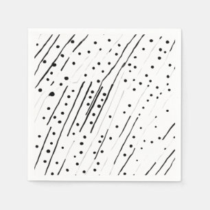 Stripes or polka dots black, white, grey pattern napkins