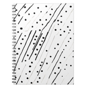 Stripes or polka dots black, white, grey pattern notebook
