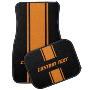 Stripes Orange Car Floor Mat