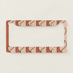 Stripes Orange Pastel Black Wavy Stripes License Plate Frame