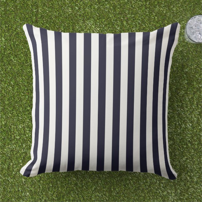 Stripes Outdoor Throw Pillow (Grass)