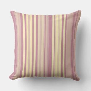 Stripes Pale Plum and Wheat Blends Throw Pillow