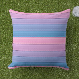 Stripes Pastel blue colorful modern geometrical Outdoor Pillow