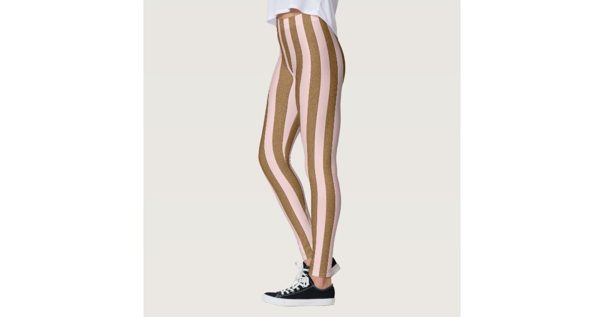Vertical Red and White Stripes Leggings