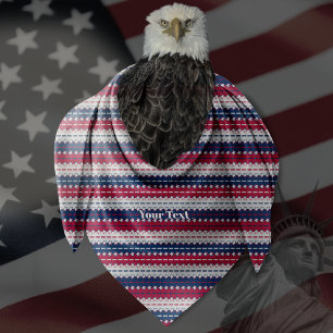 Stripes - Patriotic - Red Blue White Stars Bandana