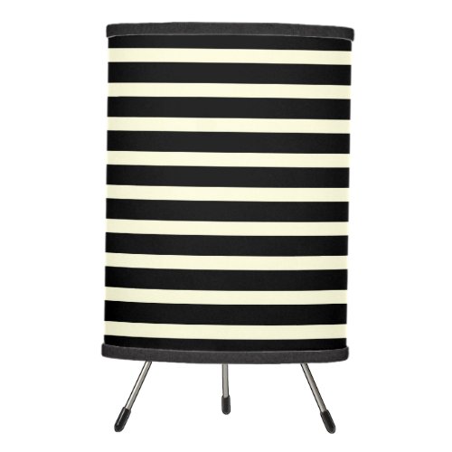 Stripes patter two tone black cream tripod lamp