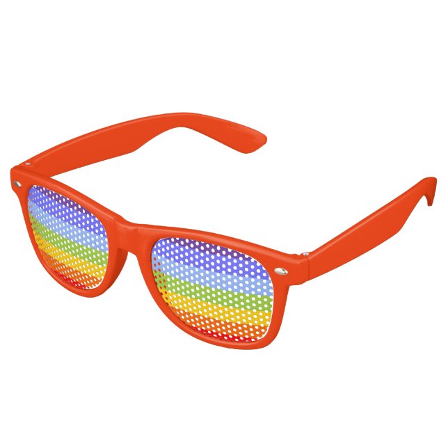Stripes Pattern - chakra rainbow colors Retro Sunglasses (Angled)