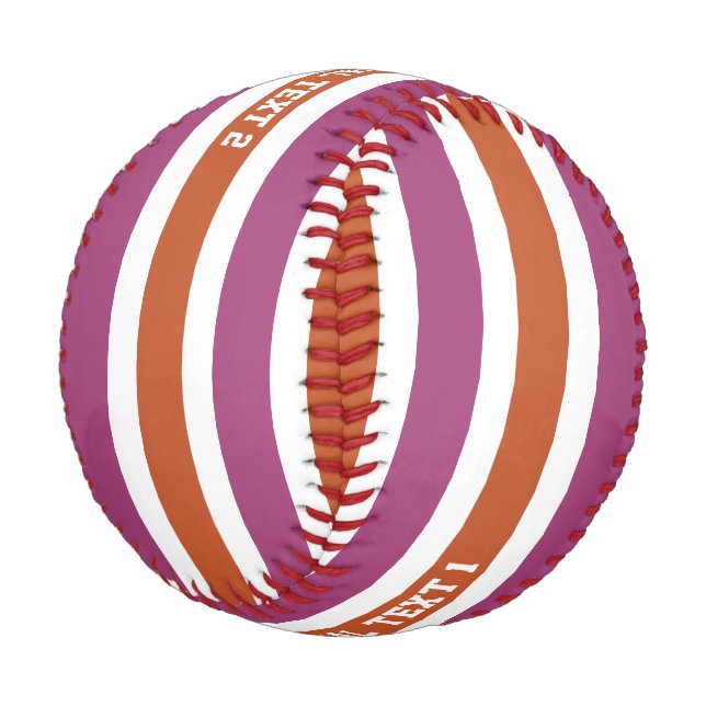 Stripes Pattern custom baseball (Angled)