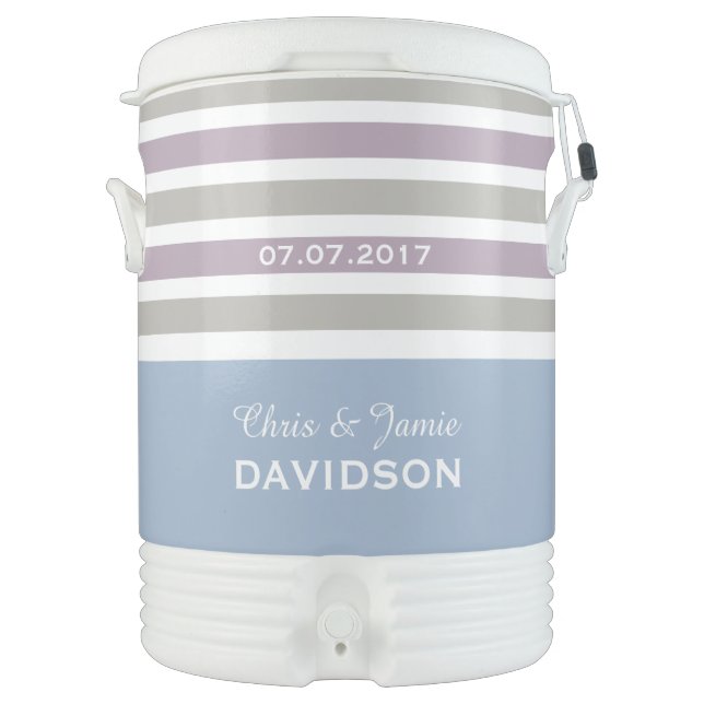 Stripes Pattern custom beverage coolers Cooler (Front)