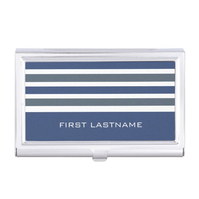 Stripes Pattern custom business card holder (Front)