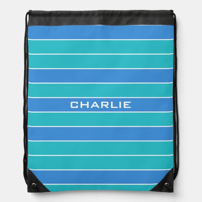 Stripes Pattern custom monogram backpack (Front)
