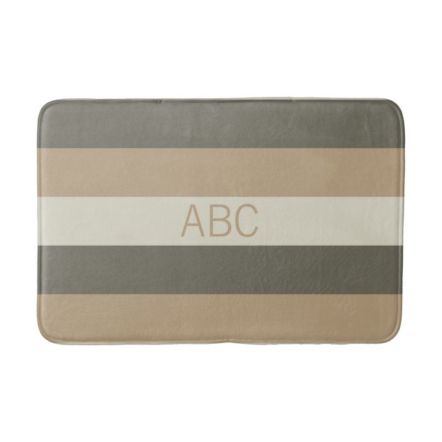 Stripes Pattern custom monogram bath mats (Front)