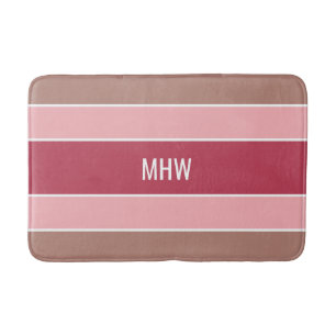 Stripes Pattern custom monogram bath mats