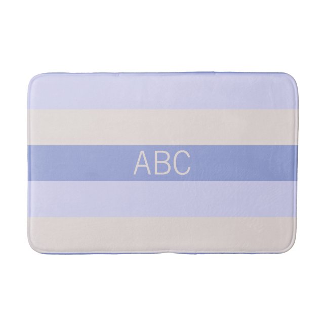 Stripes Pattern custom monogram bath mats (Front)