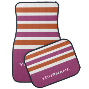 Stripes Pattern custom monogram car floor mats