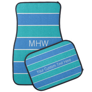 Stripes Pattern custom monogram car floor mats
