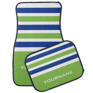 Stripes Pattern custom monogram car floor mats