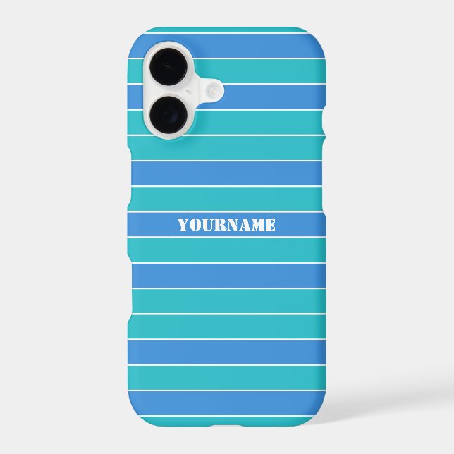 Stripes Pattern custom monogram cases (Back)
