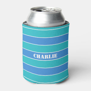 Stripes Pattern custom monogram drink coolers