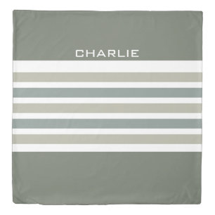 Stripes Pattern custom monogram duvet cover