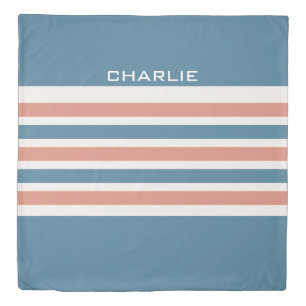 Stripes Pattern custom monogram duvet cover