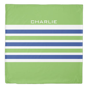 Stripes Pattern custom monogram duvet cover
