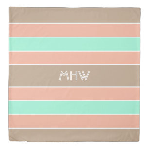 Stripes Pattern custom monogram duvet covers