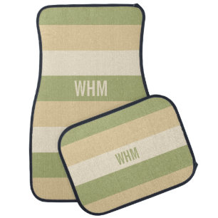 Stripes Pattern custom monogram floor mats