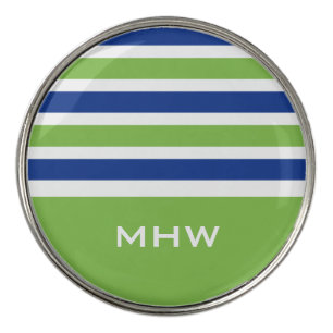 Stripes Pattern custom monogram golf ball marker